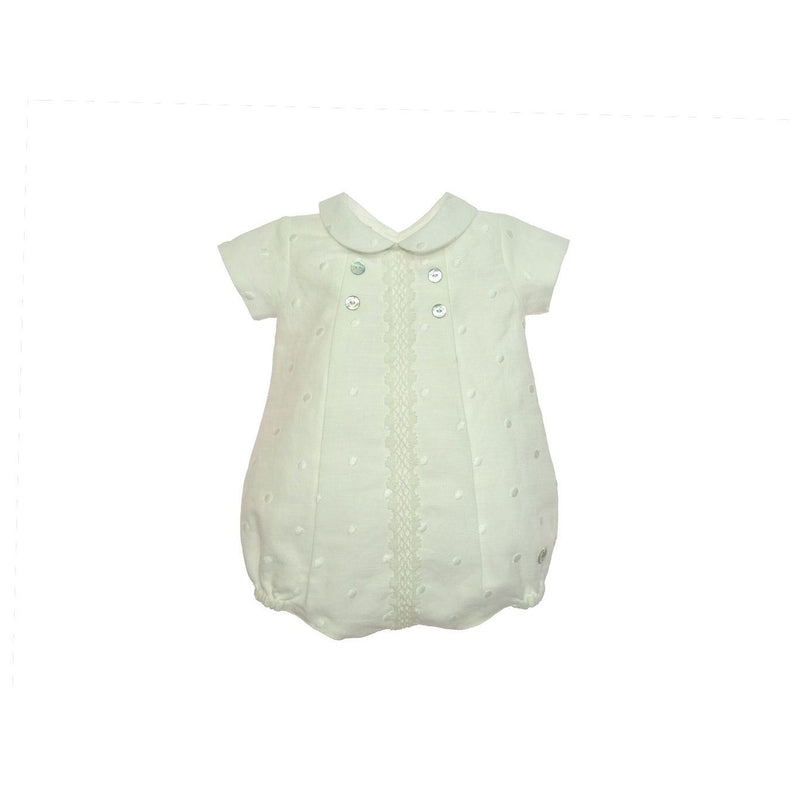 Cream Woven Newborn Romper