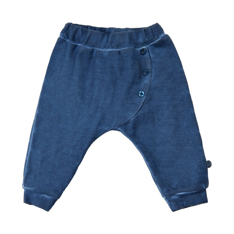 Blue Drop Waist Pant with Buttons