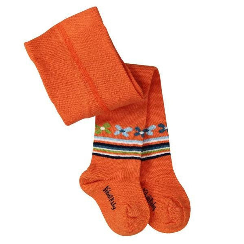 Orange Flower Tights
