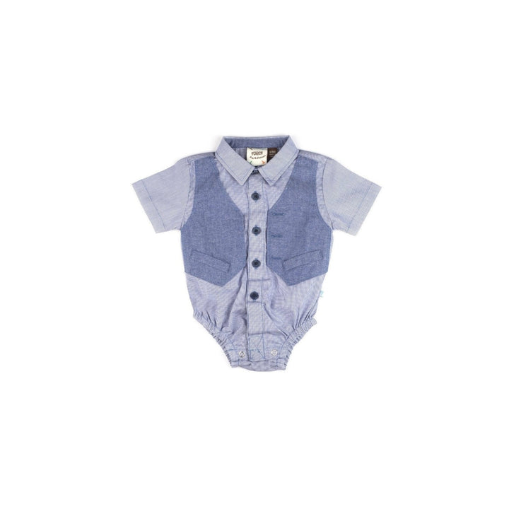 Faux Vest, Madras Shorts & Snap Bow Tie Set