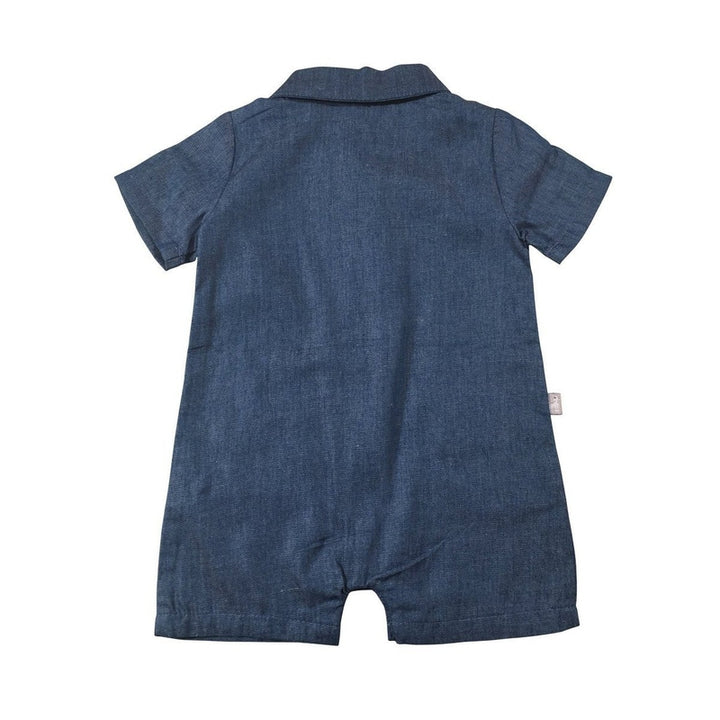 Denim Blue Collared Onesie
