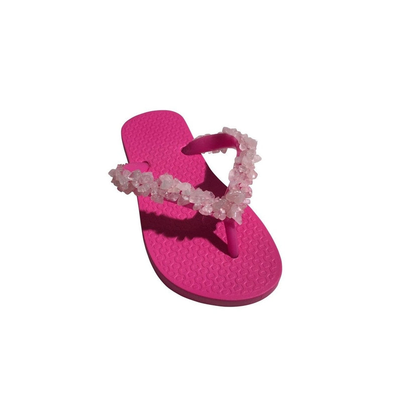 Pale Pink Stoned Flip Flops
