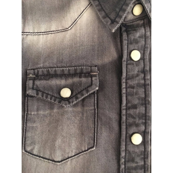 Distressed Grey Denim Shirt
