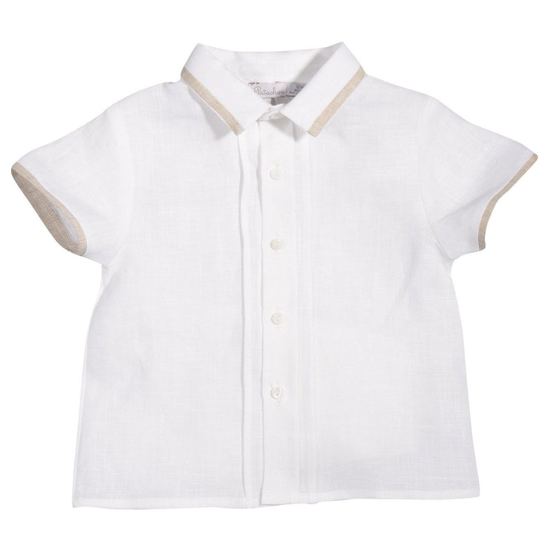 Short Sleeved Beige Dress Shirt