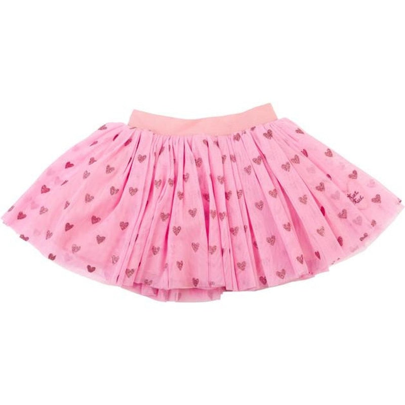 Netted Skirt With Glitter Hearts