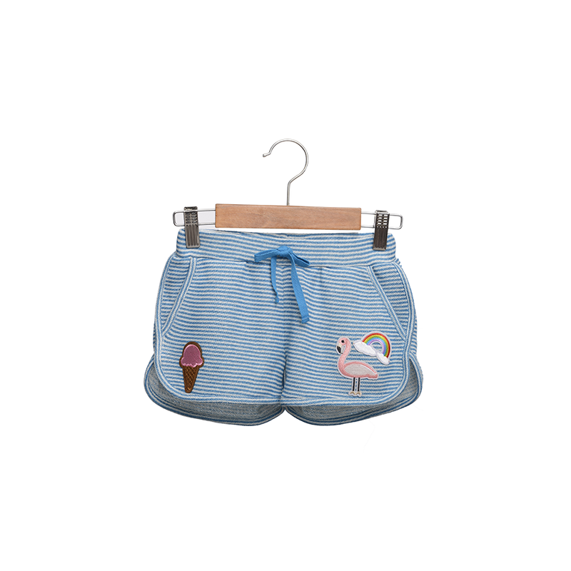 Aqua Stripped Gym Shorts