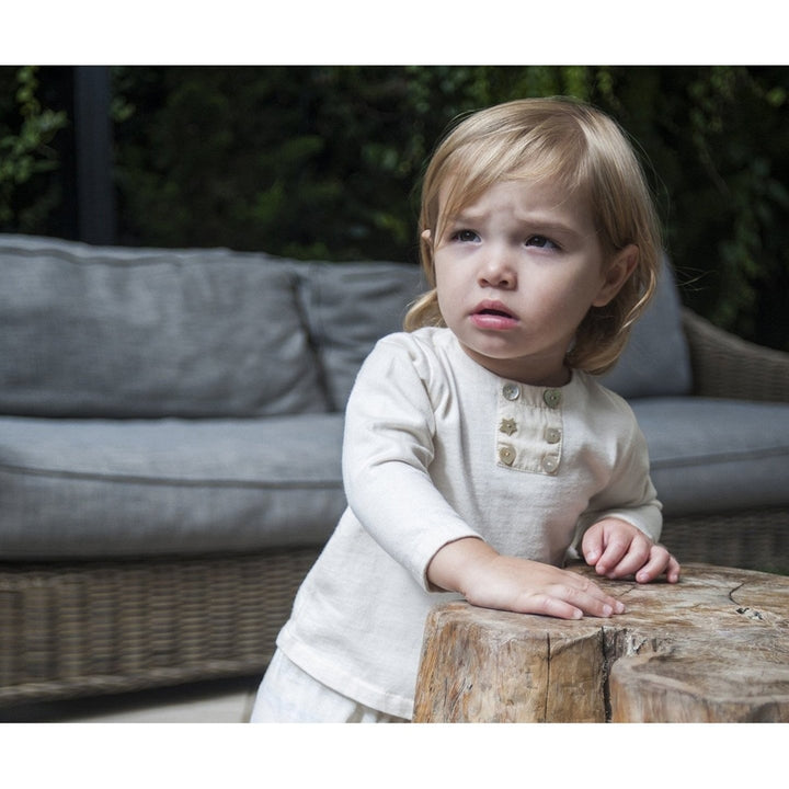 Button Top With Striped Pant