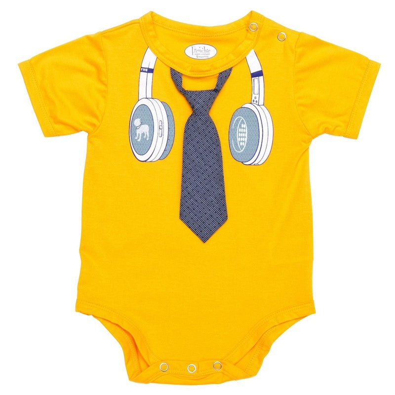 Yellow Headphone Onesie
