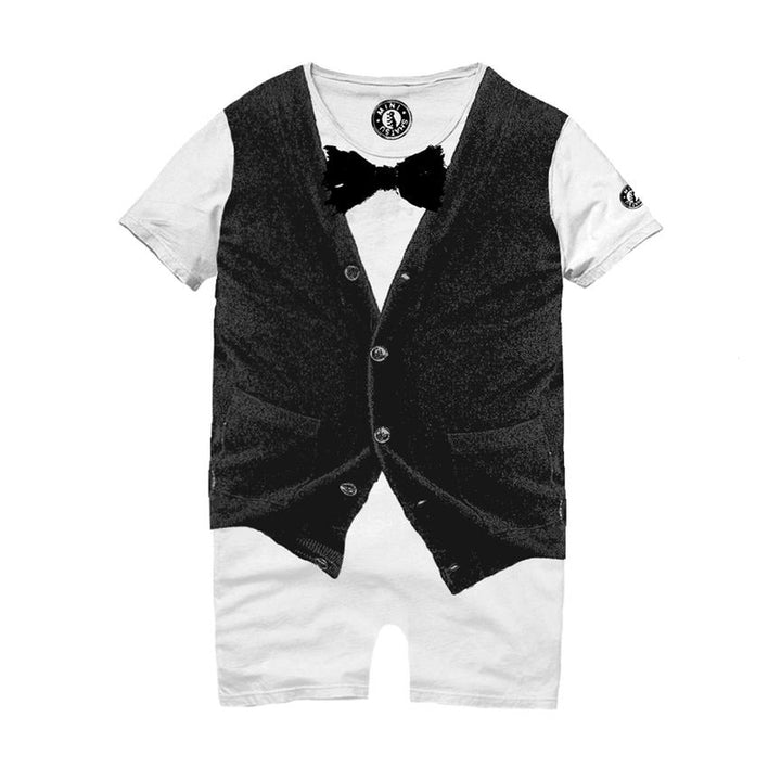 Black Bow Tie Cardigan Vest Romper