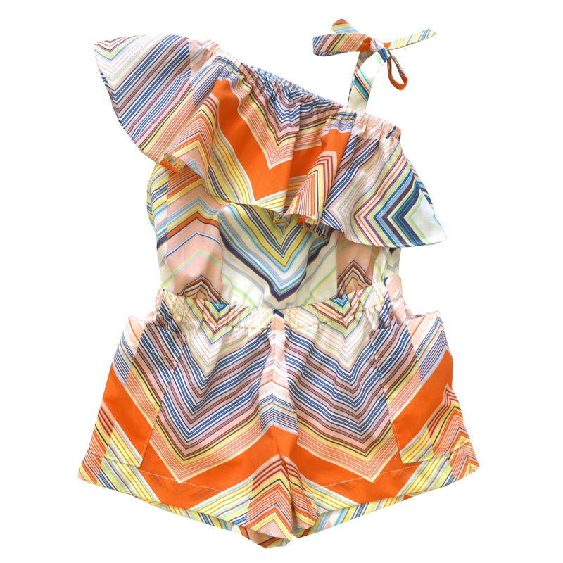 Asymmetric Ruffle Romper