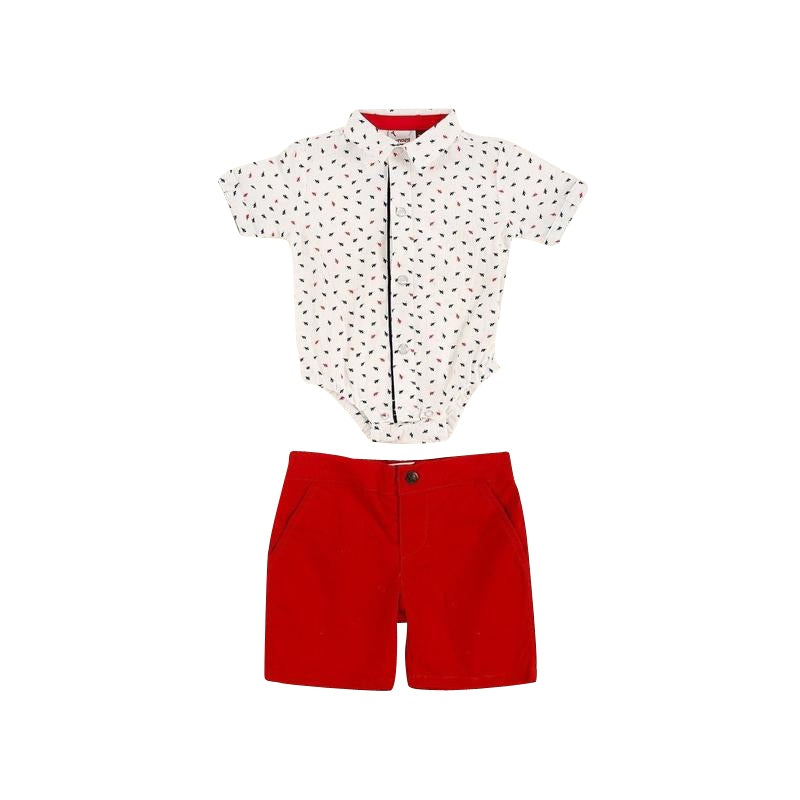 Ant Onesie & Red Shorts