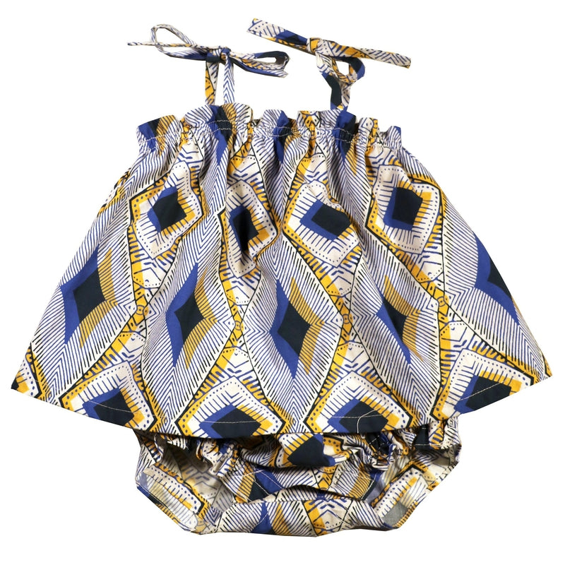 Sunglow Abstract Ruffled Sunsuit