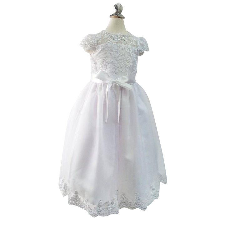 Cap Sleeve Lace Communion Dress