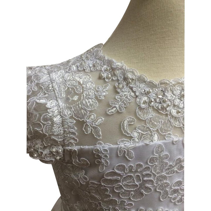 Cap Sleeve Lace Communion Dress