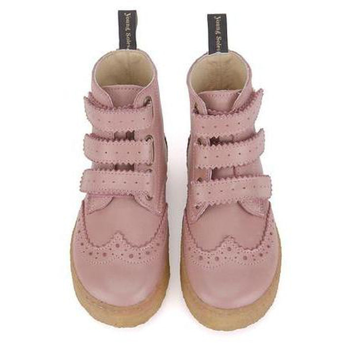 Freddie Pink Leather High Top Sneaker Boot