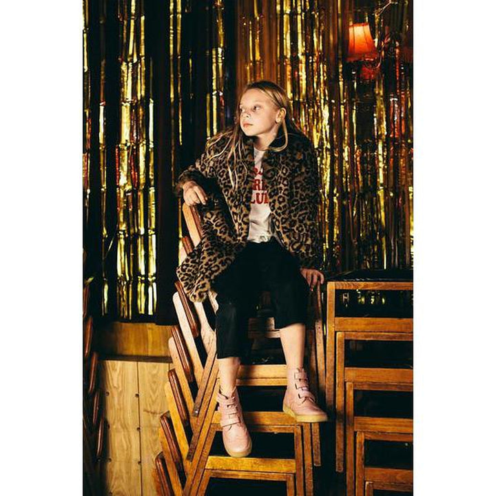 Freddie Pink Leather High Top Sneaker Boot