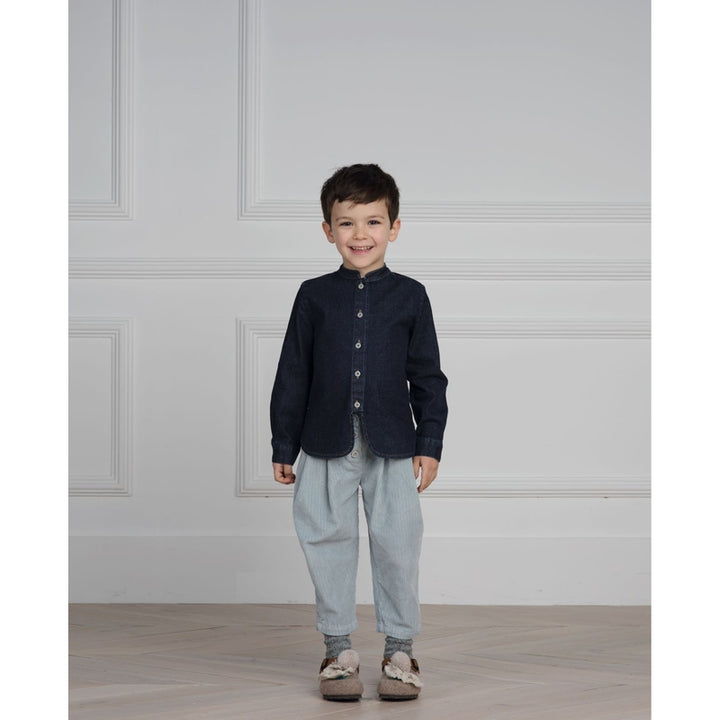 Original Denim Mandarin Collared Buttoned shirt