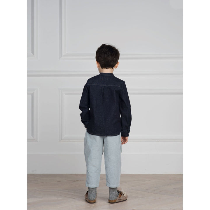 Original Denim Mandarin Collared Buttoned shirt