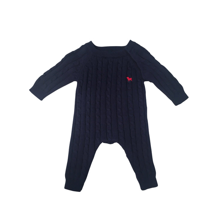 Navy Cable Romper
