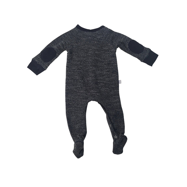 Navy & Ivory Textured Footie