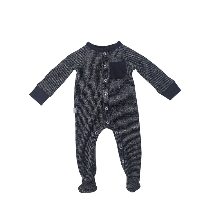 Navy & Ivory Textured Footie