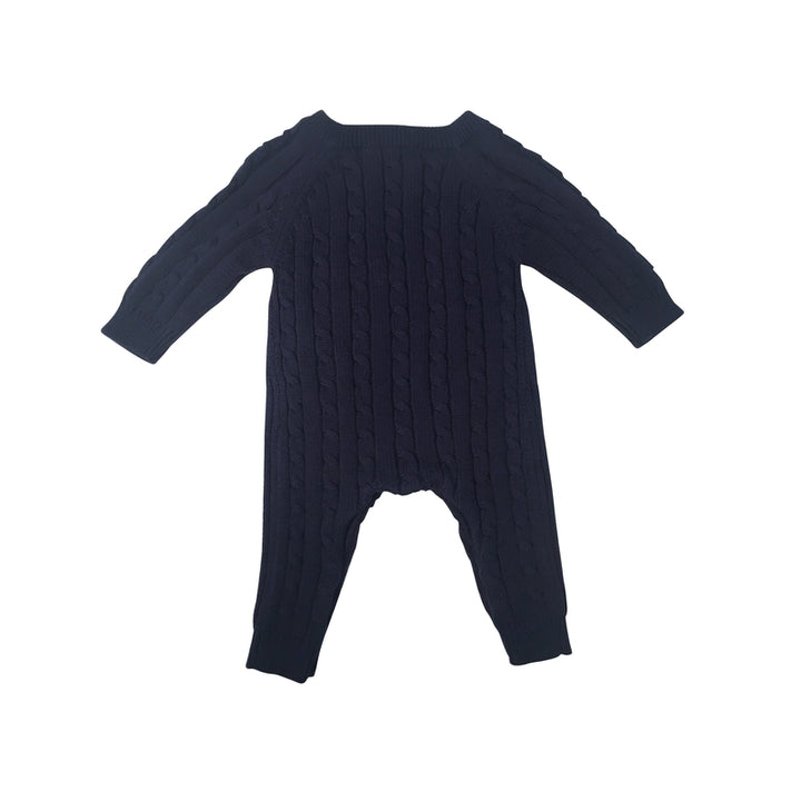 Navy Cable Romper