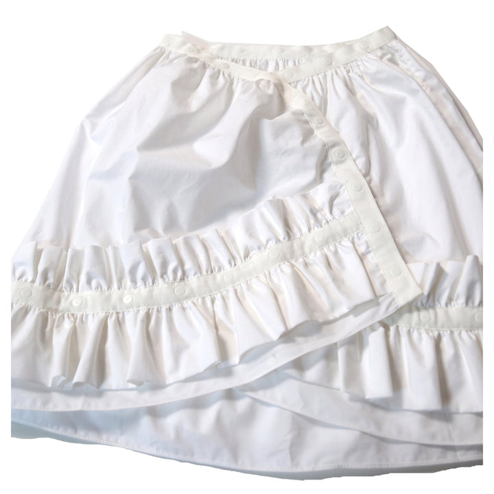 White Ruffled Polonaise Wrap Skirt
