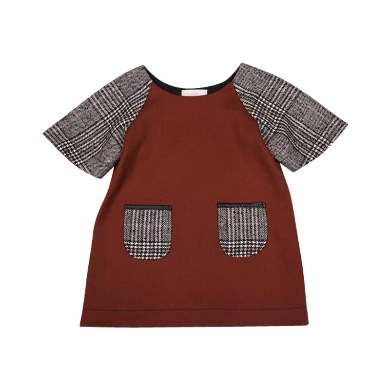 Grey and Maroon Delaney Dress