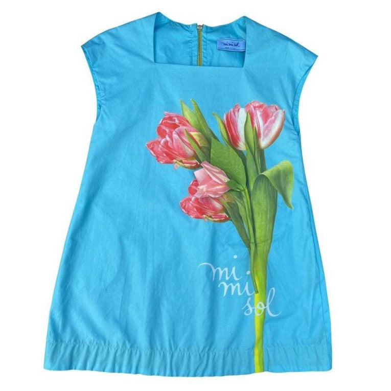 Blue Dress With Tulip