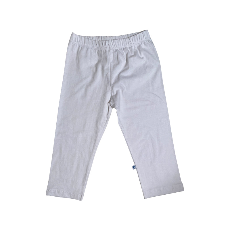 Solid Knit Capris White