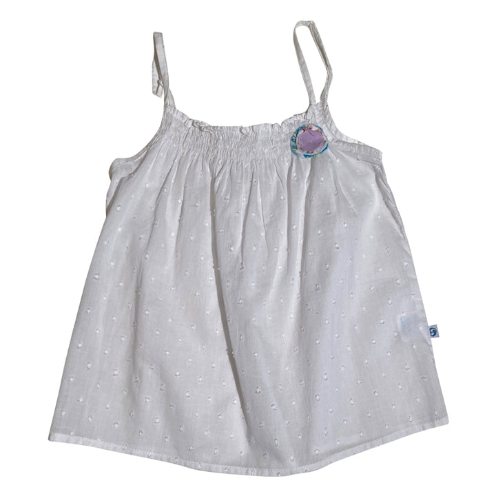 Swiss White Ruched Top