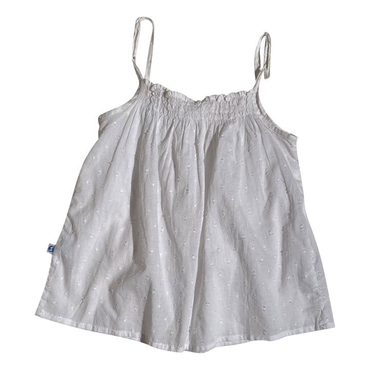 Swiss White Ruched Top