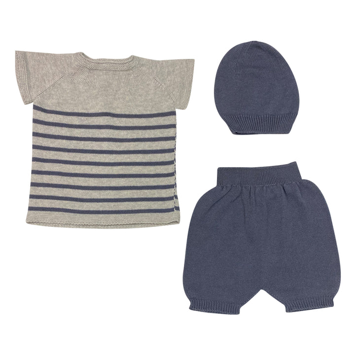 Grey & Navy 3pc Set