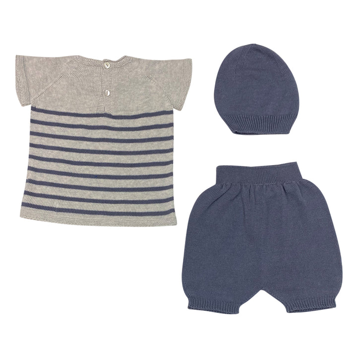 Grey & Navy 3pc Set