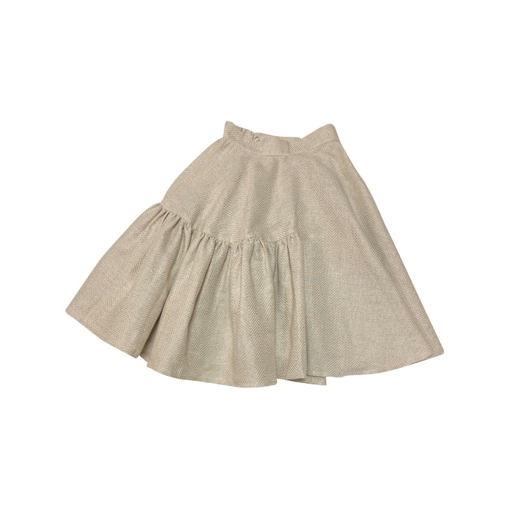 Diagonal Linen Layered Skirt