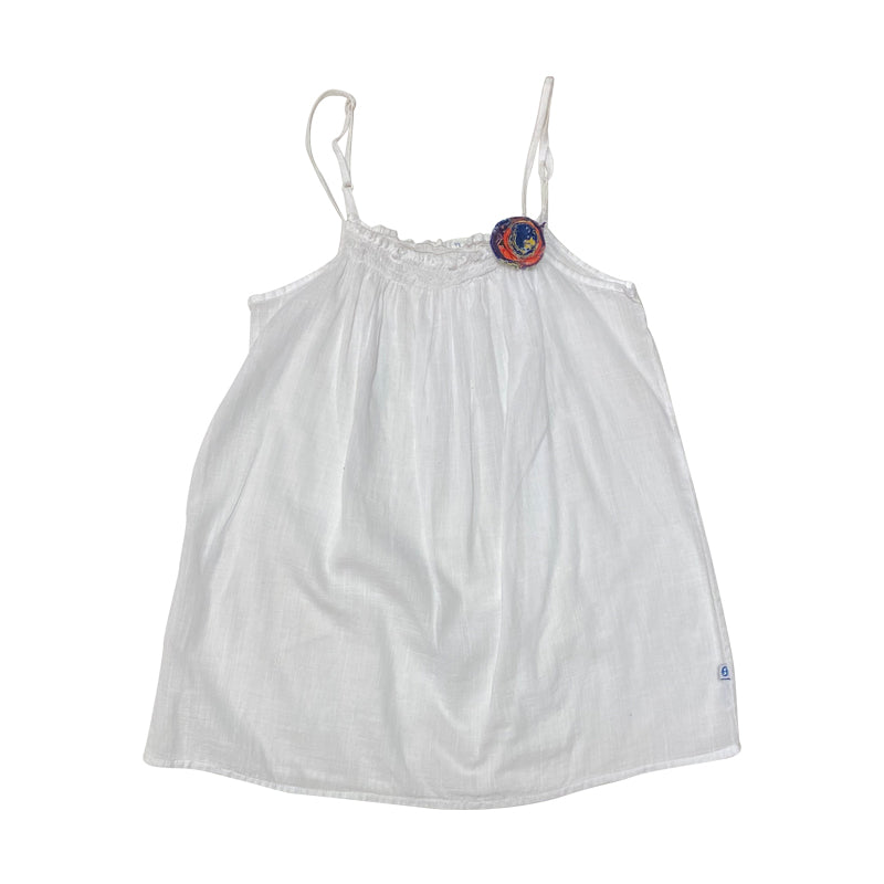 White Ruched Tank Top