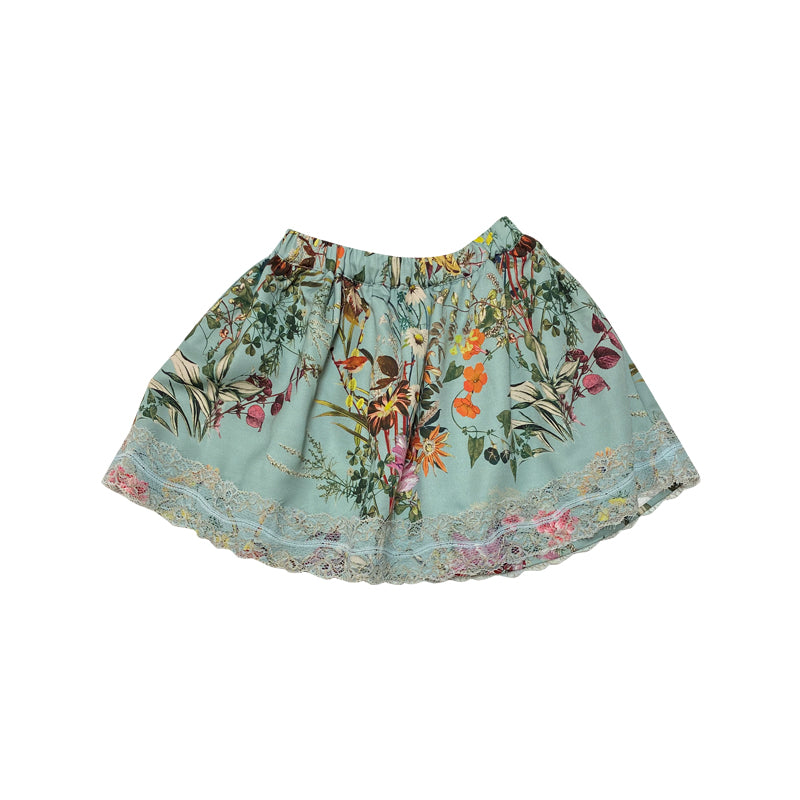 Blue Green Printed Skirt