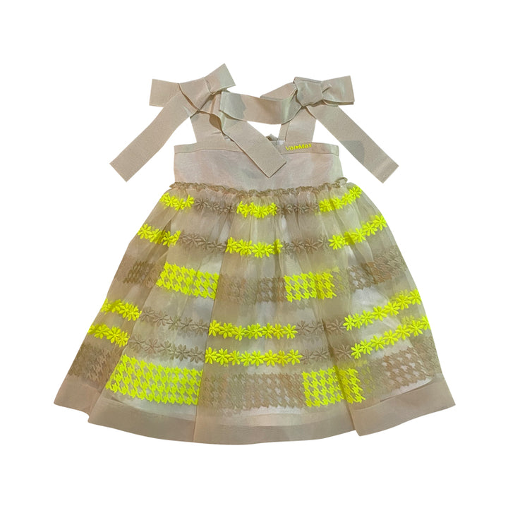 Cream & Yellow Floral Dress