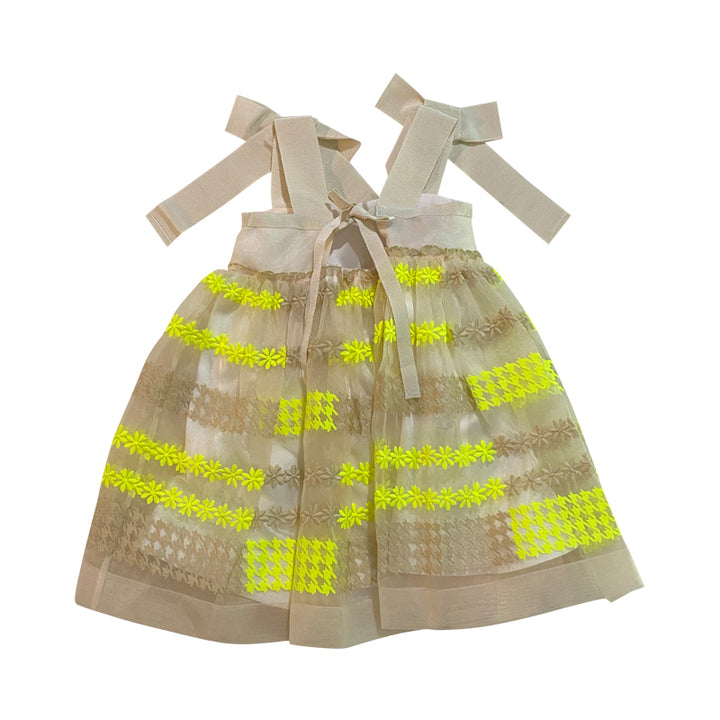 Cream & Yellow Floral Dress