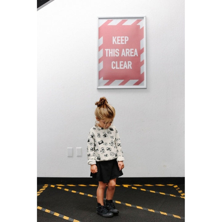 Camera Print Raglan Sweatshirt