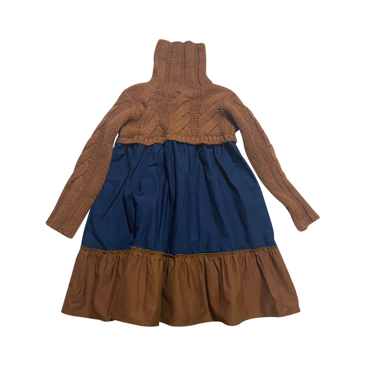 Porcelain Navy Trench Dress