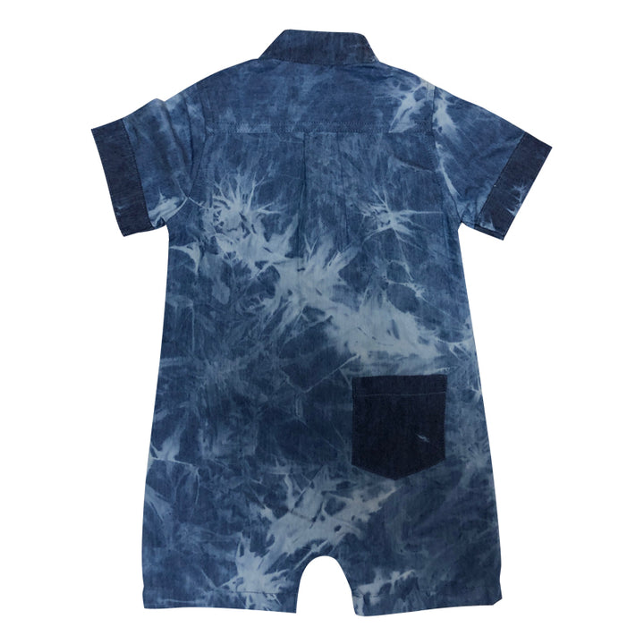 Denim Saltwater Mandarin Collar Romper