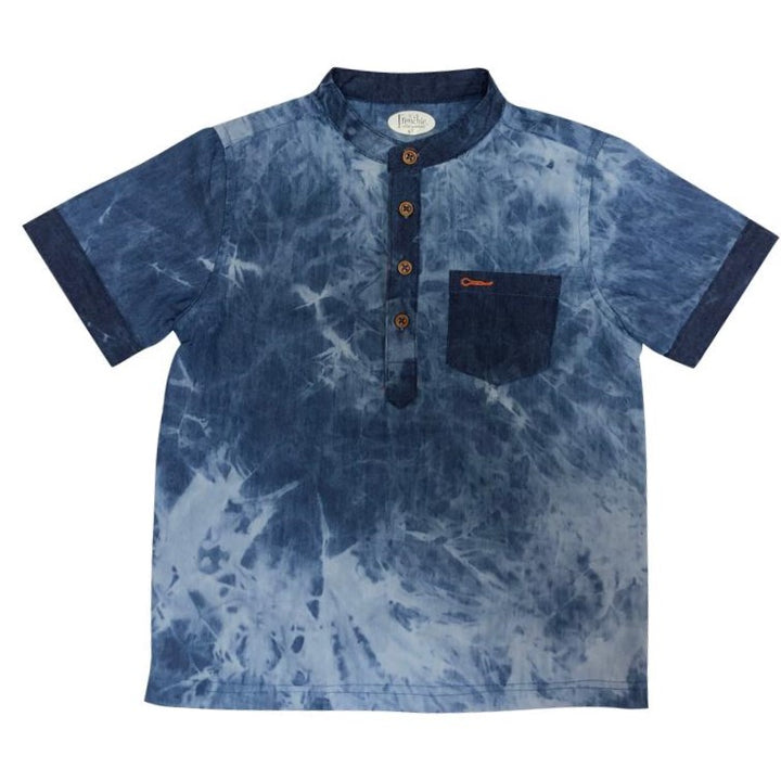 Denim Saltwater Mandarin Collar Shirt