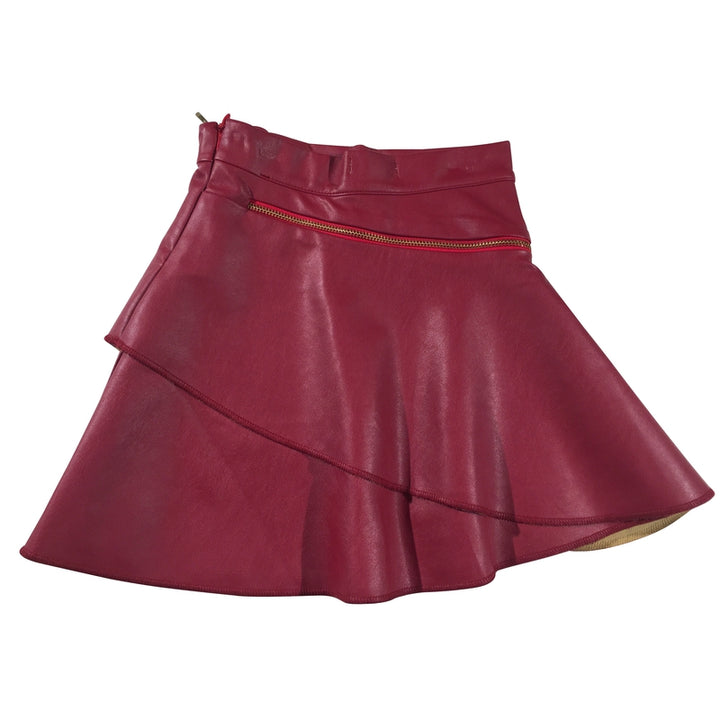Iayla Fuchsia Vegan Leather Skirt