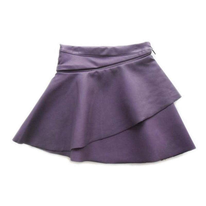 Iayla Plum Vegan Leather Skirt