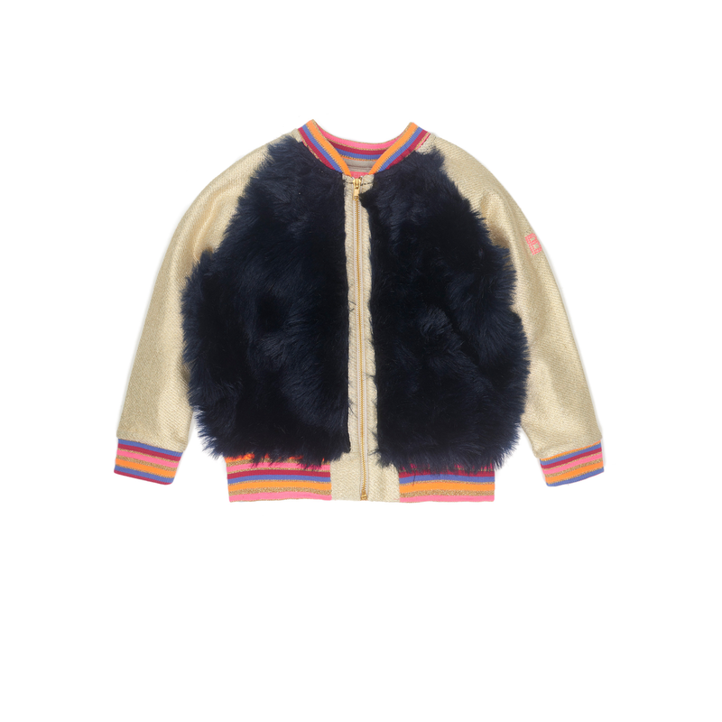 Becky Gold & Blue Fur Jacket