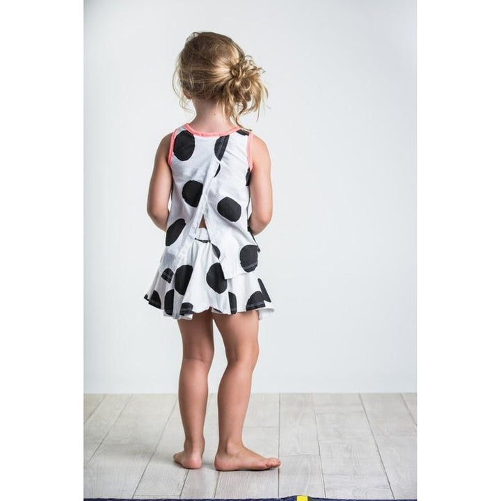 Black Polka Dot with Open Back