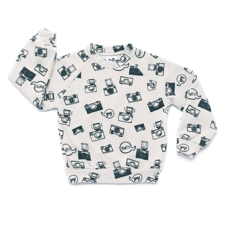 Camera Print Raglan Sweatshirt