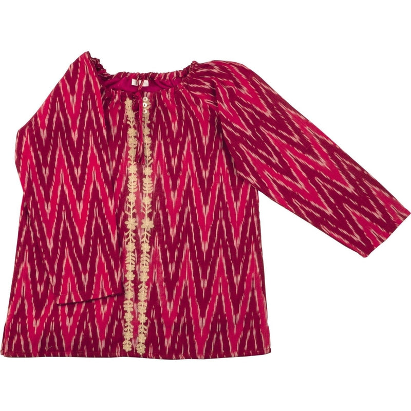 Ikat Pink Top
