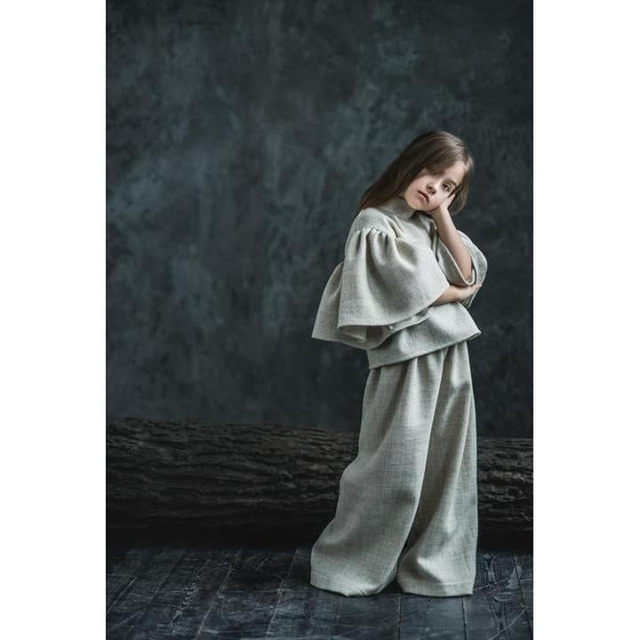 Wide Legged Natural Wool Pants